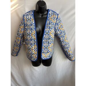 Express NEW Quilted Reversible Jacket Size XS Cotton Double Sided Ethnic Unique